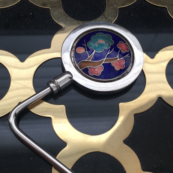 PURSE HOLDER cloisonne w mirror - Picture 2 of 4